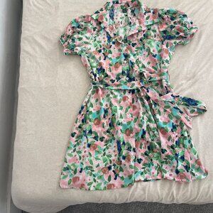 Shein pastel pattern shirt dress size L